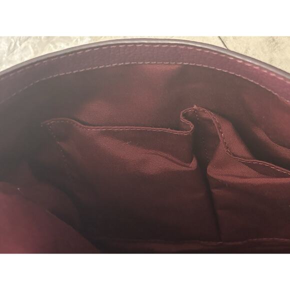 Marc Jacobs The Groove Hobo Large Fold Over Bag Burgundy Pebbled Leather - Picture 12 of 13